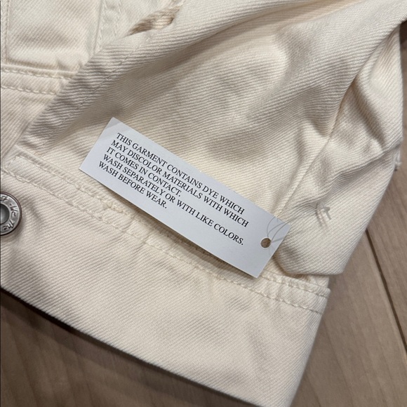 Women's Free People Cream Denim Jacket - Picture 3 of 7